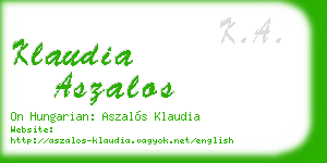 klaudia aszalos business card